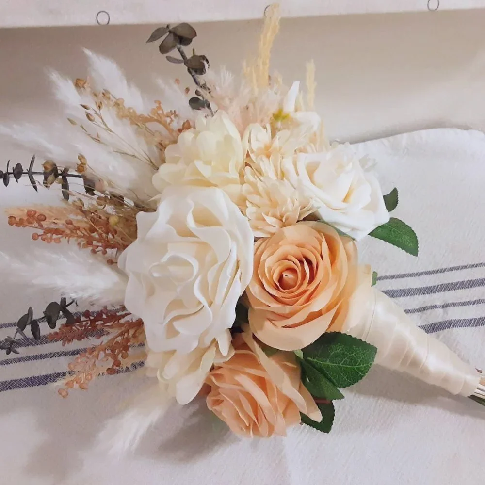 Handmade Fall Wedding Bouquet, Terracotta